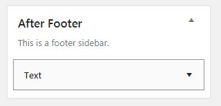 Footer Text Widget Only